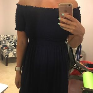 Smocked Navy Summer Dress NWT